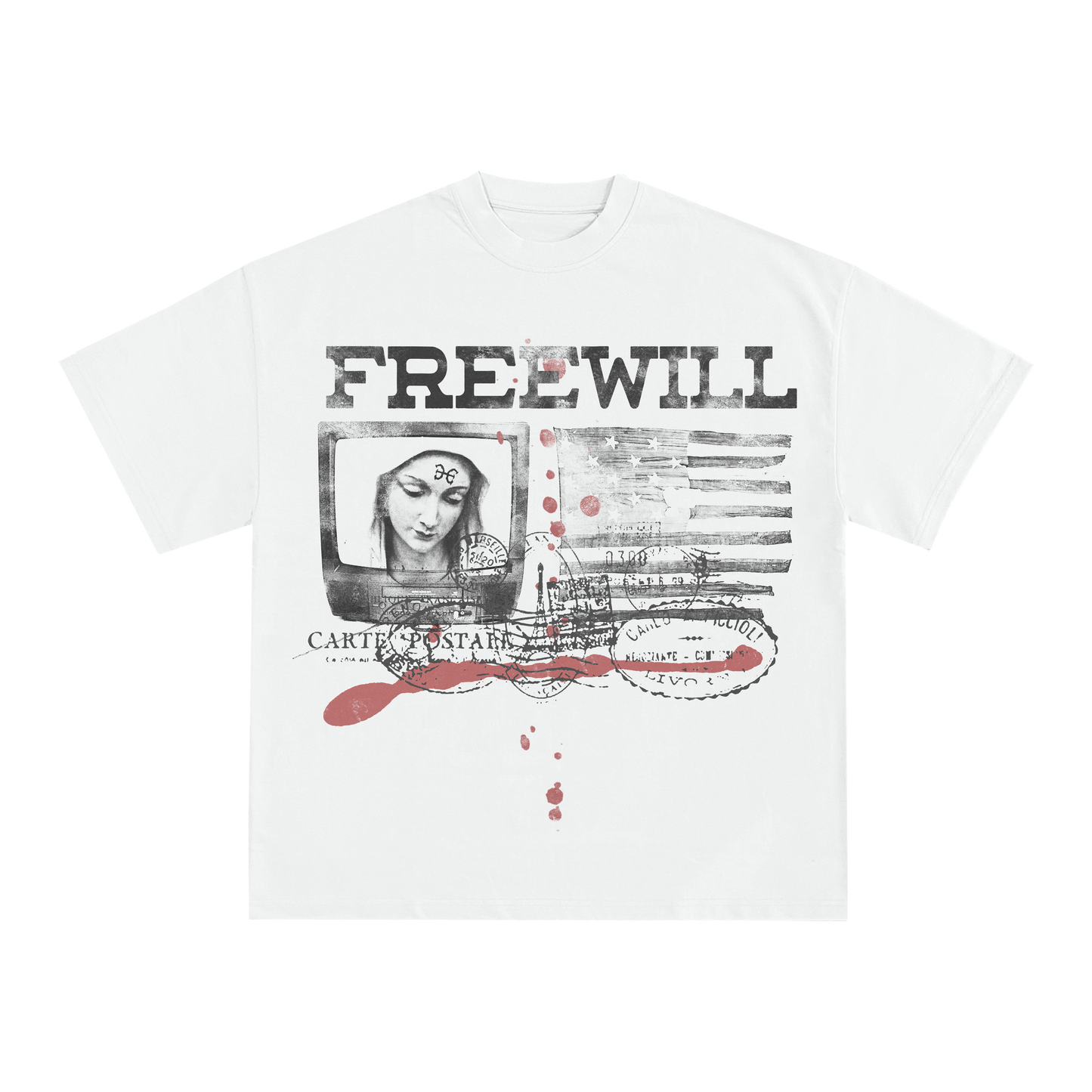 FREEWILL- GONE POSTAL T-SHIRT (WHITE)